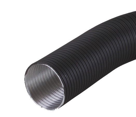 Zwarte aluminium flexibele slang Ø60mm - 1 meter